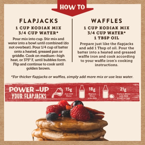 Kodiak® Protein-Packed Buttermilk Power Cakes Pancake and Waffle Mix with 15g Protein Perspective: left