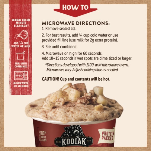 Kodiak Protein-Packed Cinnamon and Maple Pancake Power Cup with 12g Protein Perspective: left