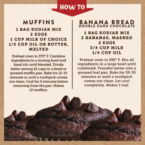 Kodiak Cakes Double Dark Chocolate Protein-Packed Muffin Mix Perspective: left