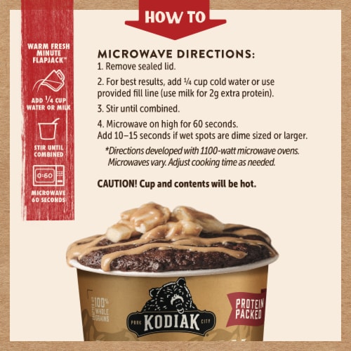 Kodiak Protein-Packed Chocolate Peanut Butter Pancake Power Cup Perspective: left
