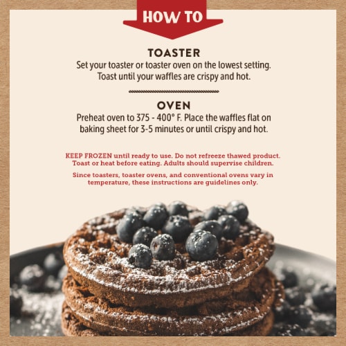 Kodiak Protein-Packed Dark Chocolate Frozen Power Waffles® Perspective: left