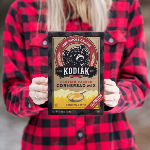 Kodiak® Protein-Packed Homestead Style Cornbread Mix with 10g Protein Perspective: left
