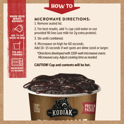 Kodiak® Protein-Packed Chocolate Fudge Brownie Power Cup® Perspective: left