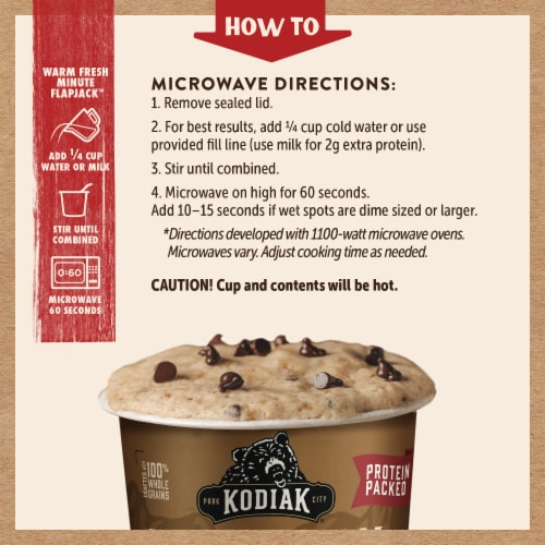 Kodiak® Protein-Packed Chocolate Chip and Maple Flapjack Power Cup® Perspective: left