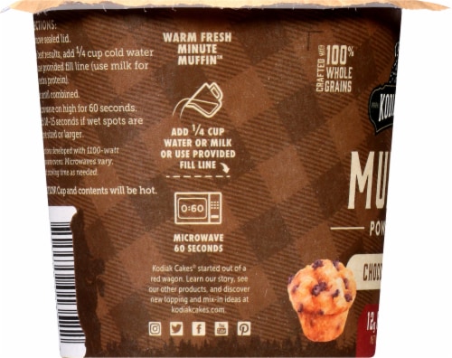 Kodiak® Protein-Packed Chocolate Chip Muffin Power Cup® Perspective: left