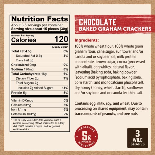 Kodiak Bear Bites® Chocolate Graham Crackers Perspective: left