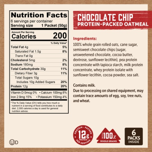 Kodiak Cakes® Chocolate Chip Oatmeal Packets Perspective: left