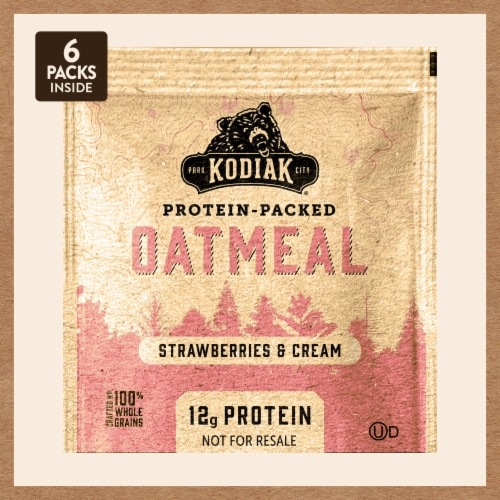 Kodiak Cakes Protein Packed Strawberries & Cream Oatmeal Perspective: left
