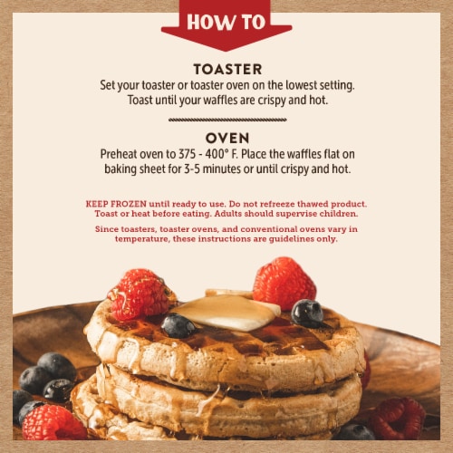 Kodiak® Protein-Packed Gluten-Free Frontier Oat Frozen Power Waffles® Perspective: left