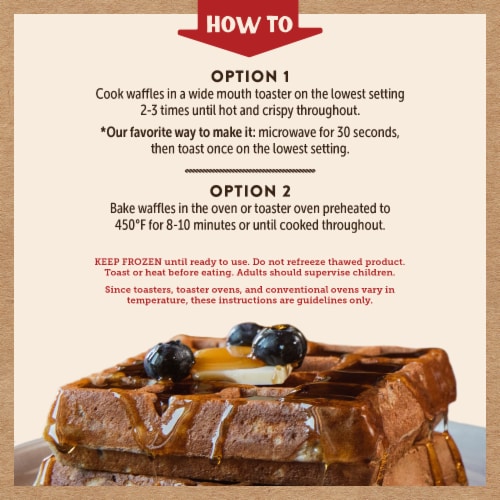 Kodiak Protein-Packed Blueberry Thick and Fluffy Frozen Power Waffles with 10g Protein Perspective: left