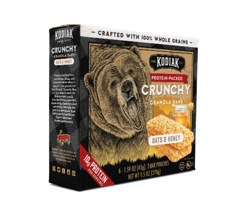 Kodiak Cakes Protein Packed Oats and Honey Crunchy Granola Bars 6 ct  