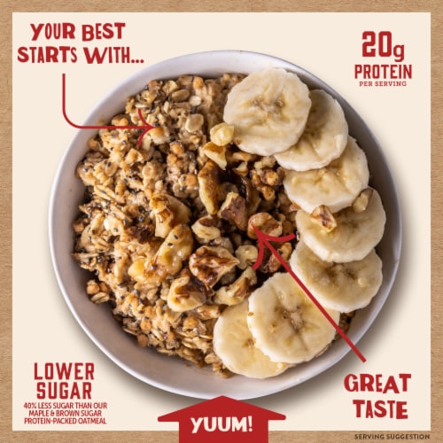 Kodiak® Peak™ Banana Nut Lower Sugar Protein Instant Oatmeal Perspective: left