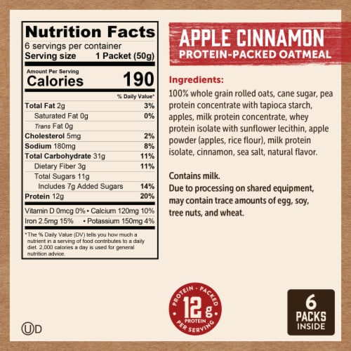 Kodiak® Apple Cinnamon Protein Instant Oatmeal Perspective: left