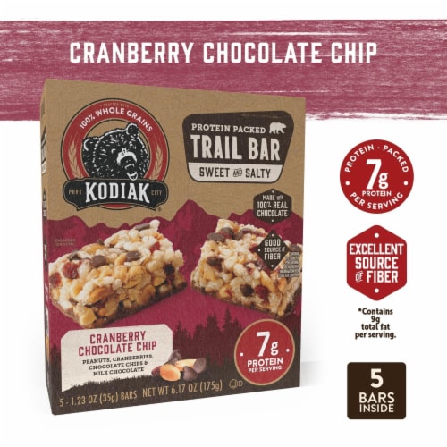 Kodiak® Cranberry Chocolate Chip Protein-Packed Trail Bars Perspective: left