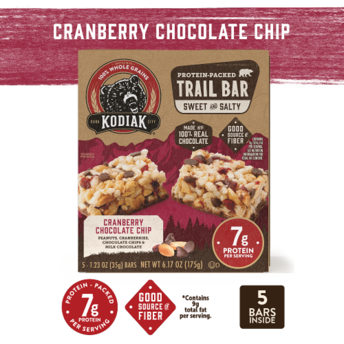 Kodiak® Cranberry Chocolate Chip Protein Trail Bars Perspective: left