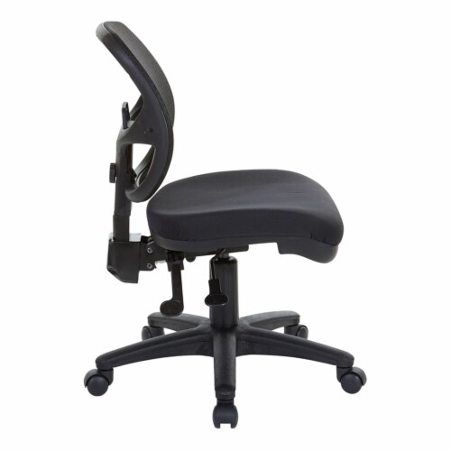 Scranton & Co Contemporary Fabric Ergonomic Task Office Chair in Black Perspective: left