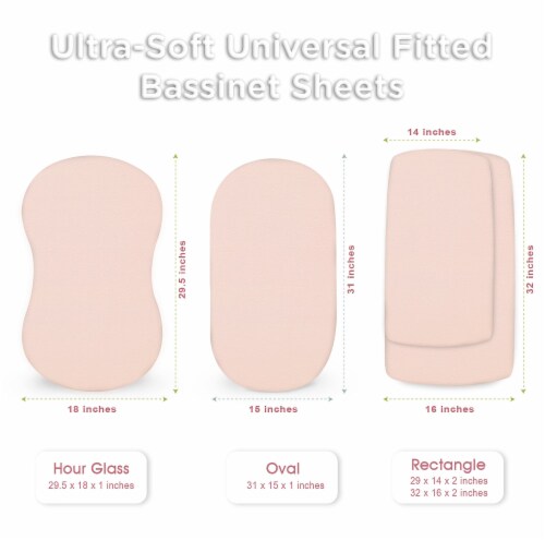 Bublo Baby Bassinet Sheet, Rectangle Bassinet Mattress for Boy Girl, 100% Cotton, One Size Perspective: left