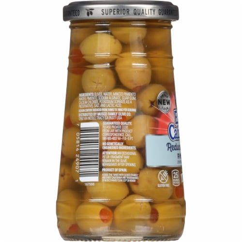 Early California® Reduced Salt Pimento Stuffed Manzanilla Green Olives Perspective: left