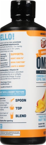 Barlean's Mango Peach Omega Swirl Fish Oil Perspective: left