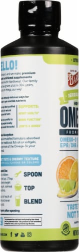 Barleans Swirl Citrus Sorbet High Potency Fish Oil Perspective: left