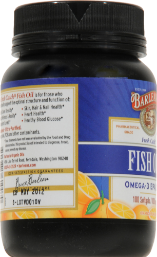 Barlean's Fish Oil Softgels 1000mg Perspective: left
