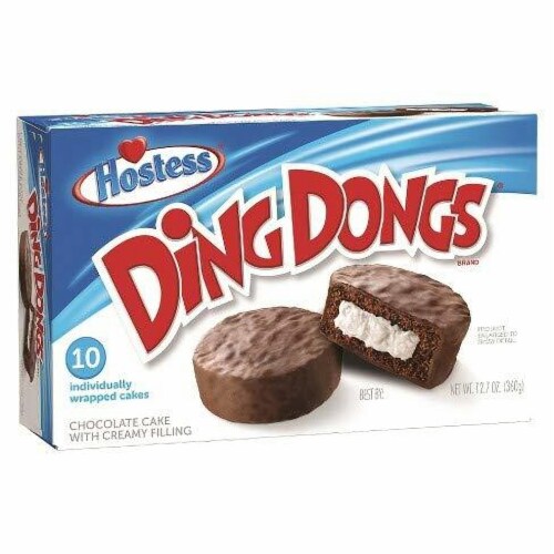 Hostess Ding Dongs Chocolate Cake with Creamy Filling 10 individually wrapped cakes12.7 OZ Perspective: left
