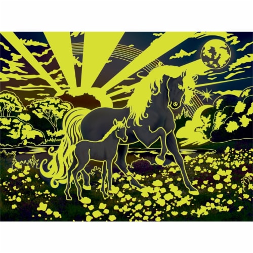 Bedtime Stories Unicorns 300 Piece Large EZ Grip Glow In The Dark Jigsaw Puzzle Perspective: left