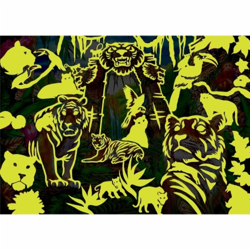 MasterPieces® Glow in the Dark Hidden Images™ Mystery of the Jungle Jigsaw Puzzle Perspective: left