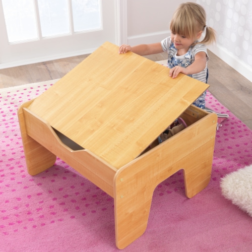 KidKraft 17506 3.25 x 23.5 x 28.5 in. Activity Play Table - Gray & Natural Perspective: left