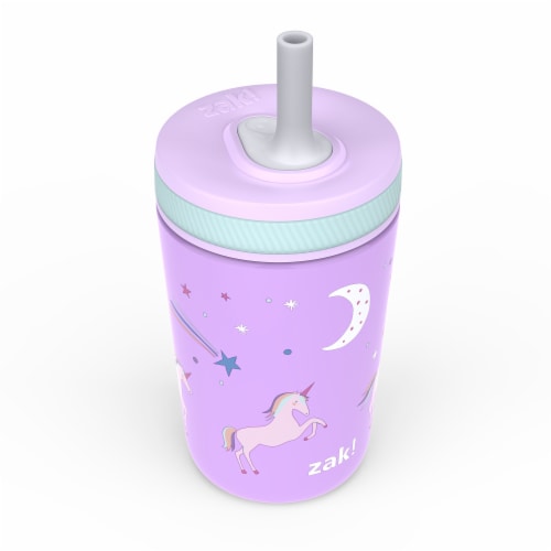 Fanciful Unicorn Antimicrobial Stainless Steel Double Wall Vacuum Leakproof Straw Kelso Tumbler Perspective: left