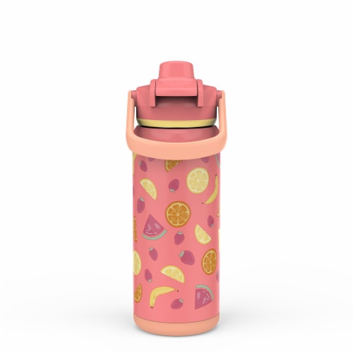 Happy Fruit Antimicrobial Stainless Steel Double Wall Vacuum Beacon Bottle Perspective: left