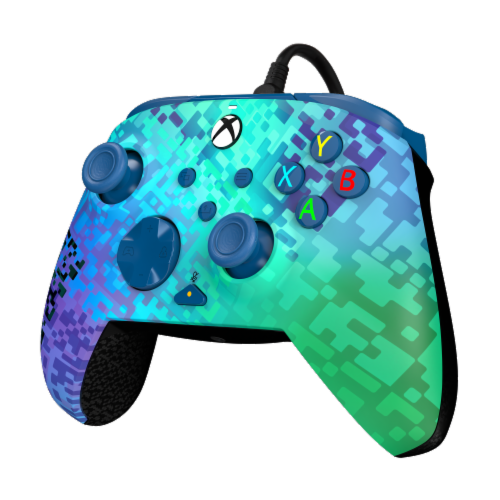 PDP REMATCH Advanced Wired Controller: Glitch Green For Xbox Series X|S Xbox One & Windows 10/11 PC Perspective: left