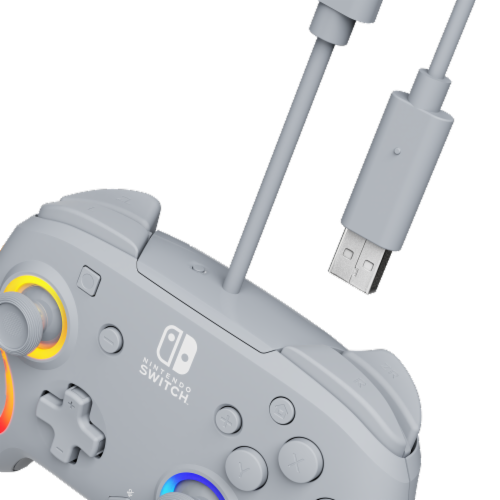 PDP Afterglow™ Wave Wired Controller: Grey for Nintendo Switch, Nintendo Switch - OLED Model Perspective: left