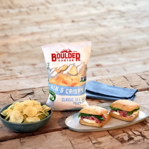 Boulder Canyon® Classic Sea Salt Thin & Crispy Potato Chips Perspective: left