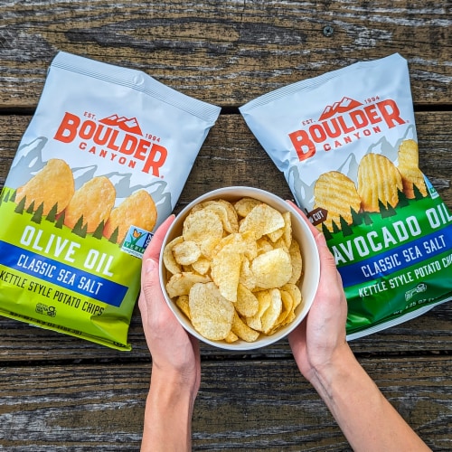 Boulder Canyon® Classic Sea Salt Olive Oil Kettle Style Potato Chips Perspective: left