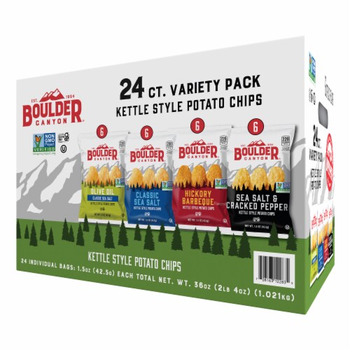 Kettle Brand Potato Chips Variety Pack, 1 Oz, 20 Ct