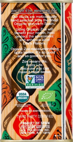 Zoe® Organic Extra Virgin Olive Oil Perspective: left