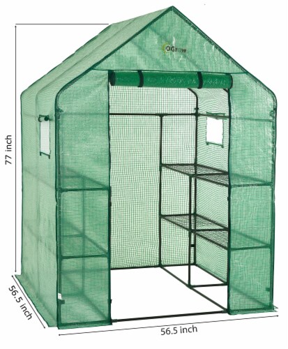 Ogrow OGRC6868-PE 2 Tier 8 Shelf Greenhouse PE Replacement Panel Cover to Fit Frame, 77 x 56 Perspective: left