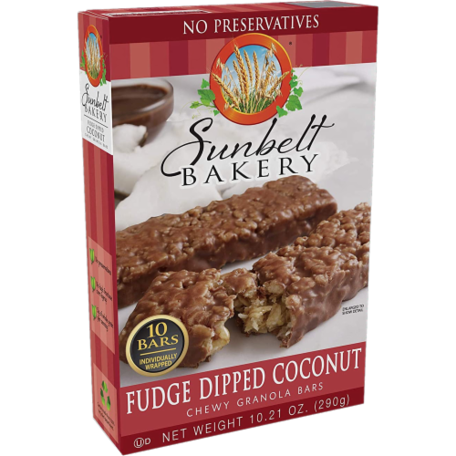 Sunbelt Bakery Fudge Dipped Coconut Chewy Granola Bars (10-Boxes) Perspective: left