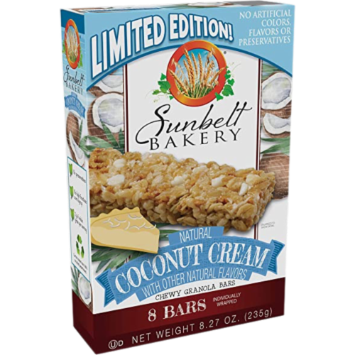 Sunbelt Bakery Coconut Cream Seasonal Chewy Granola Bars, (6-Boxes) Perspective: left