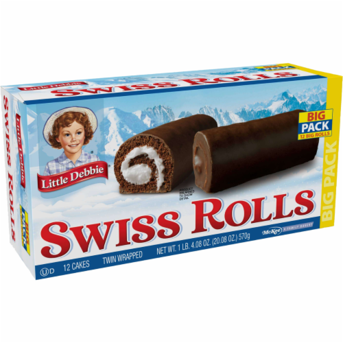 Little Debbie Big Pack Swiss Rolls, 6 Big Pack Boxes, 36 Twin Wrapped Chocolate Cake Rolls Perspective: left