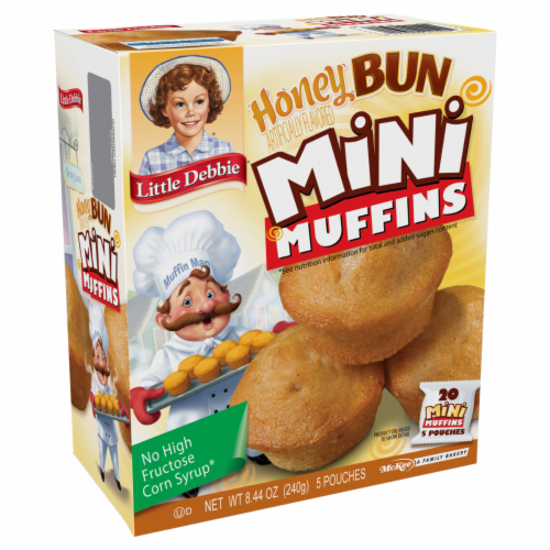Honey Bun Mini Muffins, 4 Boxes, 20 Travel Pouches of Bite Size Muffins Perspective: left