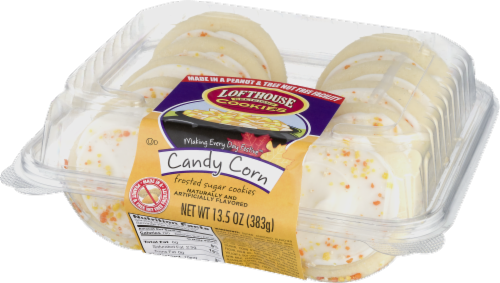Lofthouse Candy Corn Frosted Sugar Cookies Perspective: left