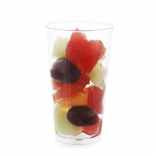Plastic Shot Glass and Square Dessert Cups for Parties (3 Oz, 5 Oz) Perspective: left