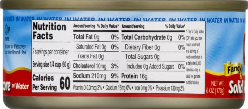 Gefen Solid White Tuna in Water Perspective: left