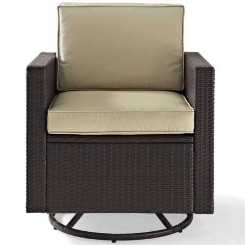 Crosley KO70094BR-SA Palm Harbor Outdoor Wicker Swivel Rocker Chair