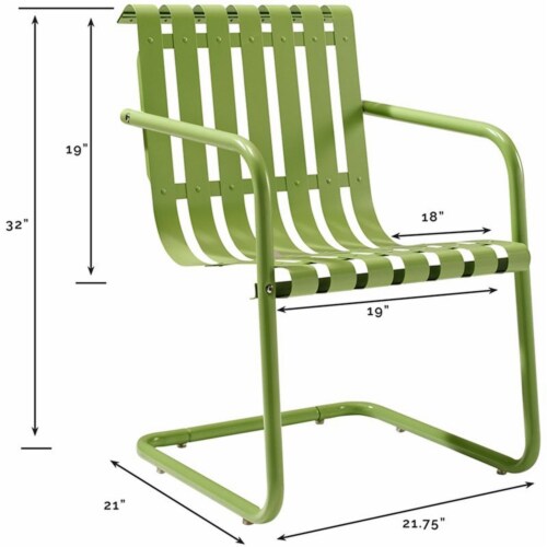 Crosley CO1020 GR Gracie Retro Metal Outdoor Spring Chair Oasis
