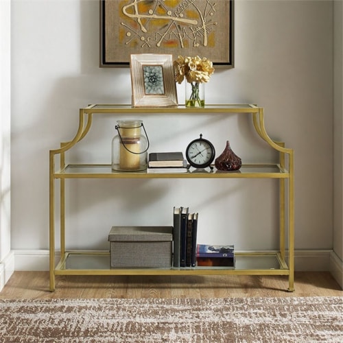 Gold accent discount console table