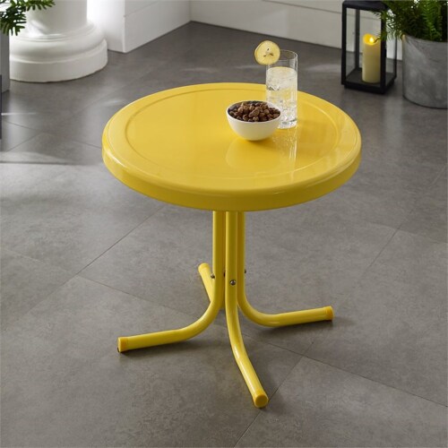 Crosley metal retro patio side table discount