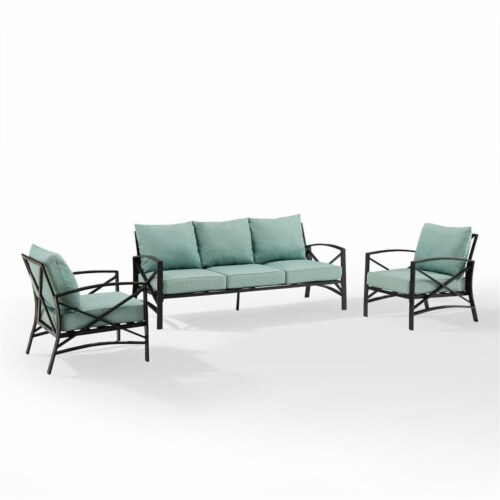Crosley Kaplan 3 Piece Outdoor Sofa Set in Mist 1 Smith s Food and Drug